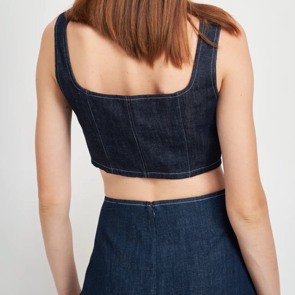 En Saison TOP & SKIRT Denim Set Demi Demi Bustier Top and Mini Skirt - Picture 5 of 5
